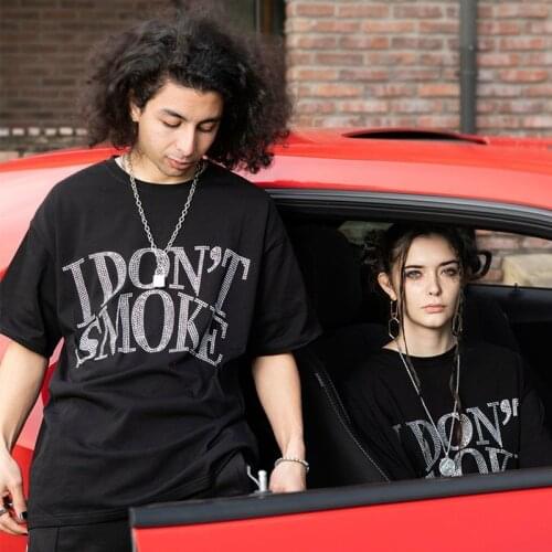 Black Mens T Shirt Oversized Letter Print Short Sleeve O Neck China Style Harajuku Retro High Street Cotton Couple Clothing