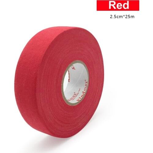 COLDINDOOR 2Pc Hockey Stick Tape 2.5cm x 25m Multipurpose Colorful Sport Safety Cotton Cloth Enhances Puck Handling Elbow G