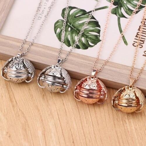 MOFLO Expanding Ball Pendant Necklace Memory Floating Angel Wings Box Magic 4 Photo Box Locket Photo Necklace