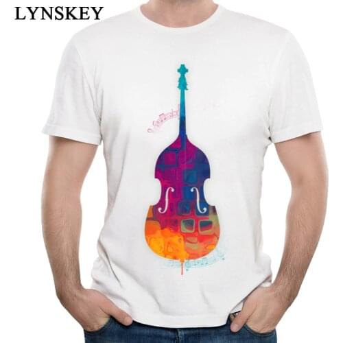 LYNSKEY New Summer Mens T-shirt Colorful Double Bass Pattern on Man Clothes Tee Shirts Round Neck Shirt for Stylish Man Tees