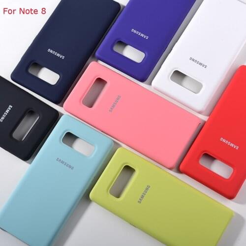 Original Samsung Liquid Silicone Case Protective Soft Cover For Galaxy Note 8 Note 9 Note8 Note9 Silky Back Housing Shell