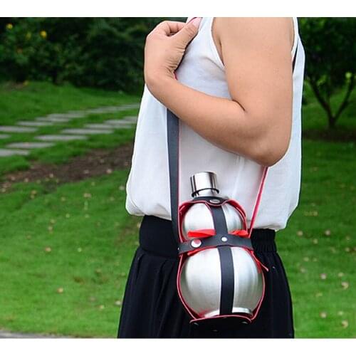 Portable 1500ml Outdoor Travel Camping Fishing Stainless Steel Wine Gourd Bottle Pot Flask