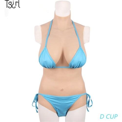 Tight Insertable D Cup Silicone Forms Suit Fullbody One-Piece Breast Filled Liquid Silicone