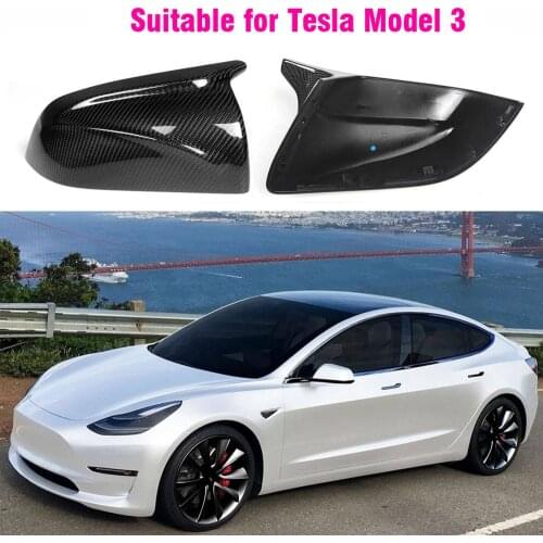 Replace Covers For Tesla Model 3 ABS Carbon Fiber Color Mirror Caps Protection 2017 2018 2019 2020