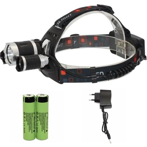 LED Headlamp Rechargeable Headlight T6 XPE LED Head Lamp Lighting Flashlight Lantern Fishing Light + 18650 Battery+ Charger