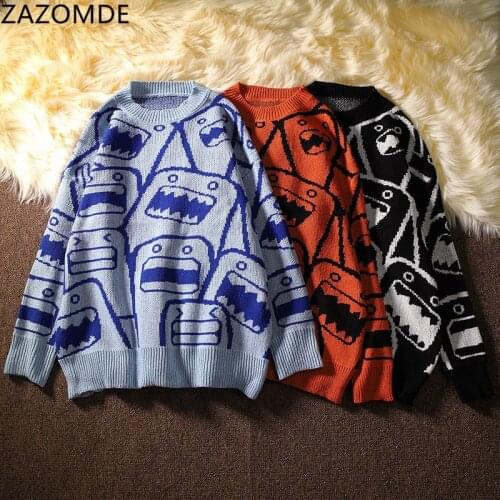 ZAZOMDE New Couples Sweaters Men Women Loose Outer Wear Tide Brand Sweaters Korean Version Of The Autumn Winter Cartoon Sweater