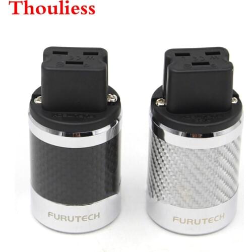 Thouliess HIFI Carbon Fiber Rhodium Plated 20A IEC Female power Plug Socket Connector AudioPhile Audio Power Cable