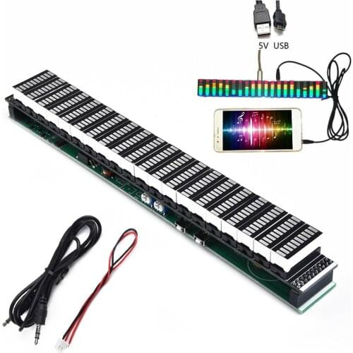 USB 5V Or 12V Stereo VU Meter Indicator Music Spectrum Analyzer 20 Segment LED Level Display