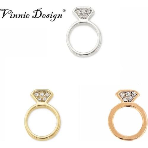 Vinnie Design Jewelry 10mm Pave Slide Charms fit on 10mm Keeper Bracelet 5pcs/lot