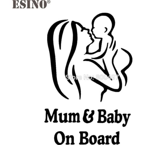 10 x Car Styling Fashion Style Decoration Car Accessory Mum and Baby on Board Creative Reflective Stickers Car Whole Body Decal