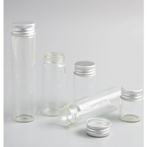 360 x 15ml 25ml 40ml 50ml 60ml Clear Glass Bottle Aluminum Screw Cap for Essential Oil Using 15cc 25cc 2oz Essence Containers