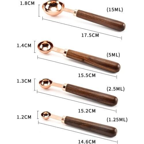 4Pcs Long Handle Scale Measuring Spoon Cup Kitchen Baking Tools Bartender Measuring Spoon Kitchen accessories