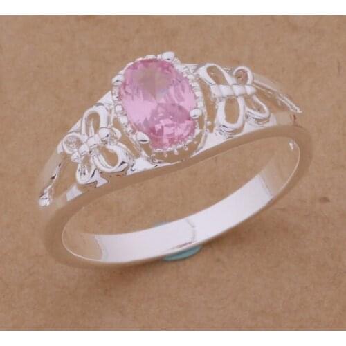 AR118 Fashion Jewelry Silver Color Gifts Popular Rings For Women Butterfly/red /aggaixna Awyajofa