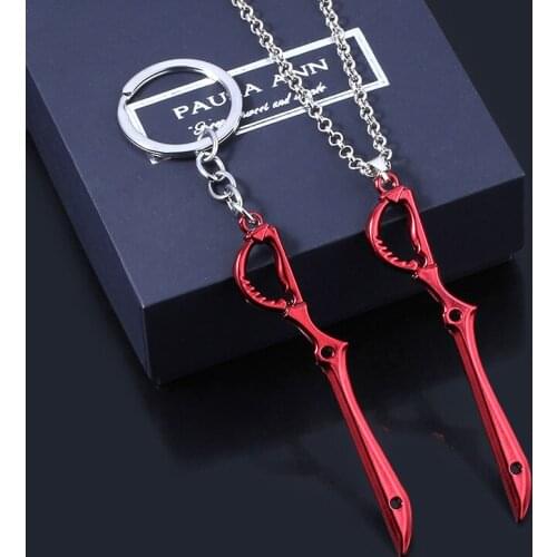 Anime KILL la KILL Keychain Matoi Ryuuko Scissor Blade Key Chain Red Weapon Model Pendant Keyring for Women Men Cosplay Jewelry