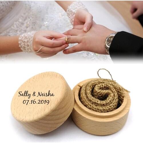 Rustic Wedding Wooden Ring Box Holder Personalized Custom Name Date Bearer Box Engagement Anniversary Gift Special Wedding Gift