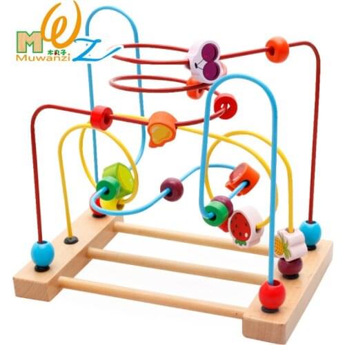 Classic beaded beaded fruit wooden educational toys can develop hand-eye coordination birthday gift M77