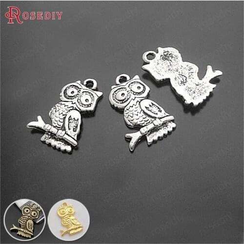 E018)30 pieces 14x19mm Antique Silver Zinc Alloy Owl Charms Pendants Diy Jewelry Findings Accessories Wholesale