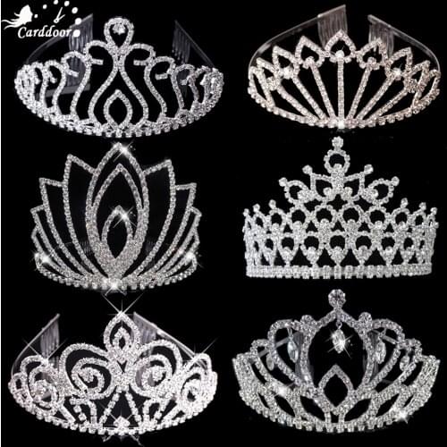 Carddoor Elegant Crown and Hair Accessories Headband Girl Bride Crystal Crown Wedding Banquet Hair Accessories Jewelry Headdress