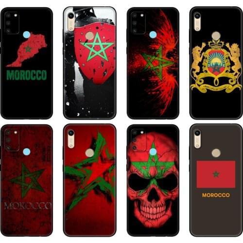 Black tpu Case For Honor 8a Prime 8s 9 10X Lite 9A 9C 9X Premium Pro 9S Case Cover Morocco flag coat of arms symbol
