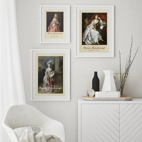 Classic Thomas Gainsborough Portrait Art Canvas Painting Print Vintage Exhibition Poster Wall Picture for Living Room Home Decor