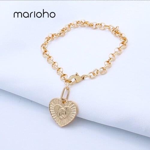 Marioho Womens Heart Shaped 26 Initial Letter Bracelet For Women A Z Charm Bracelet 5mm Stainless Steel Adjustable Bracelet