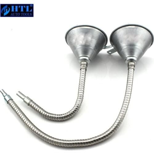 Metal Funnel With 12" Flex Spout Automotive Tool Oil Filler Liquid Petrol DIesel Filling Can Professional Garage Workshop Tools