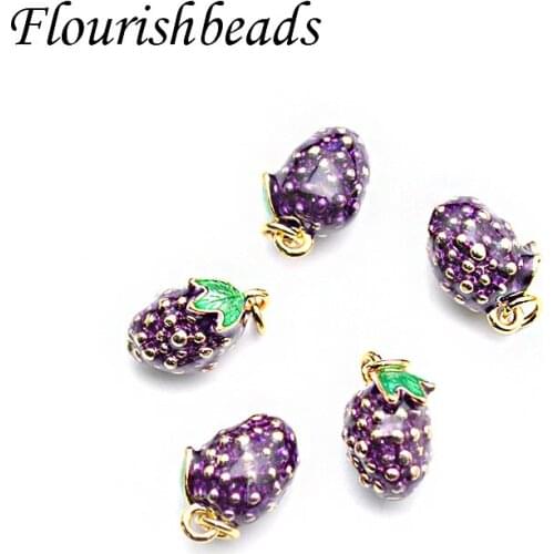 Cute Purple Strawberry Shape Fruit Charms Pendant Earring DIY Fashion Jewelry Accessories