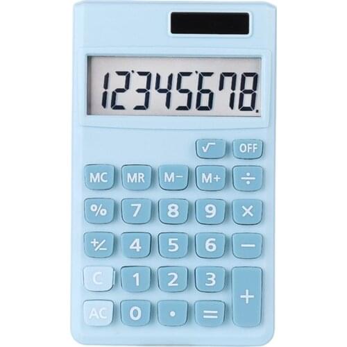Mini Calculator 8 Digits Display Dual Power Supply Cute Candy Color Calculadora Solar Hesap Calculatrice School Office Supplies