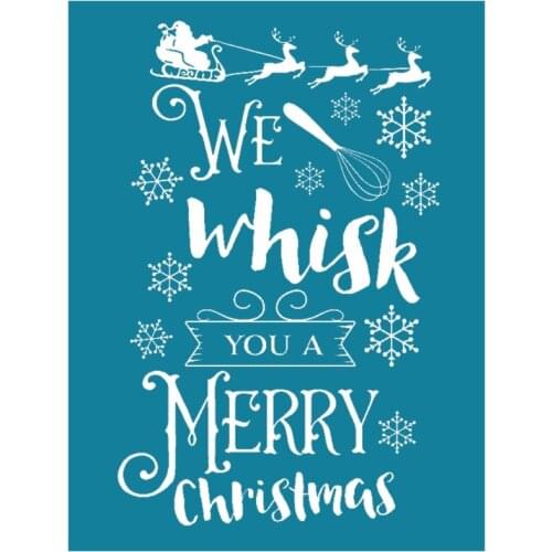 We Wish You a Merry Christmas Self-Adhesive Silk Screen Printing Stencil Sign N0PA