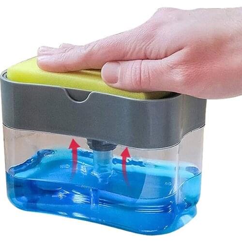 Dish Soap Dispenser For Kitchen,Liquid Soap Dispenser,Kitchen Soap Dispenser With Sponge Holder,Sponge Caddy,Soap Pump Dispenser