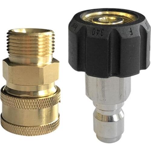 Pressure Washer Adapter Set M22 To 1/4 Inch Quick Connect Kit Water Gun Tube Adapter Alloy Cleaning Care Tools