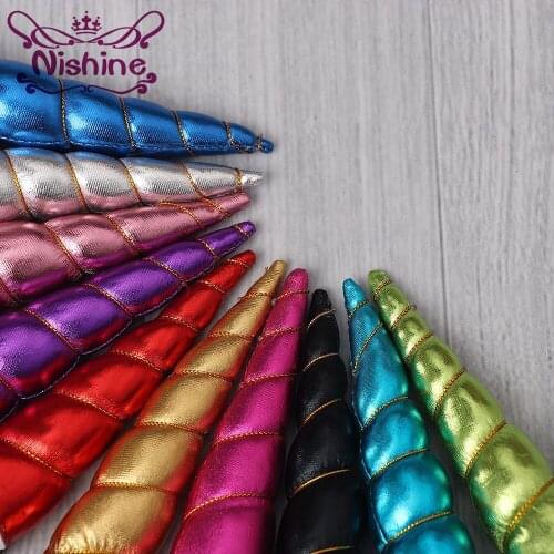 Nishine 10PCS Glitter Unicorn Horns For DIY Headband Headwear Children Unicorn Party Decoration Diy Hair Accessories