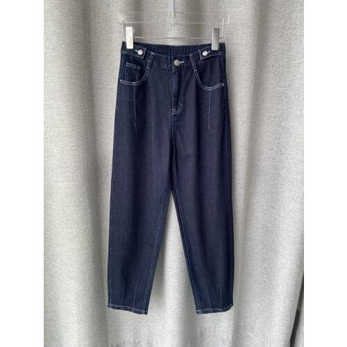 New women fashion 2021 loose straight denim daddy pants 0404