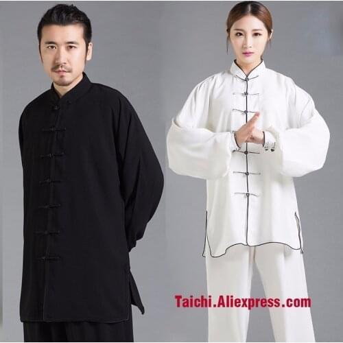 Long Sleeve Taiji Clothing Kung Fu Uniform Martial Arts Man Woman Tai Chi Suits 14 Colors