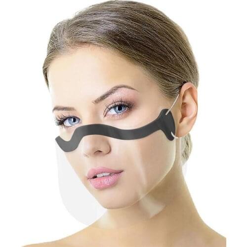 Transparent Face Masque Skin Care Adult Unisex Face Combine Plastic Clear Half Face Protection Anti-Splash Mask Face Shield
