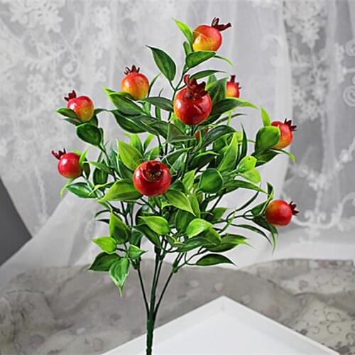 Lifelike Green Plastic Flower Fruit Tree Small Bonsai Pomegranate Apple Orange Simulation Potted Home Desk Decoration Supplies