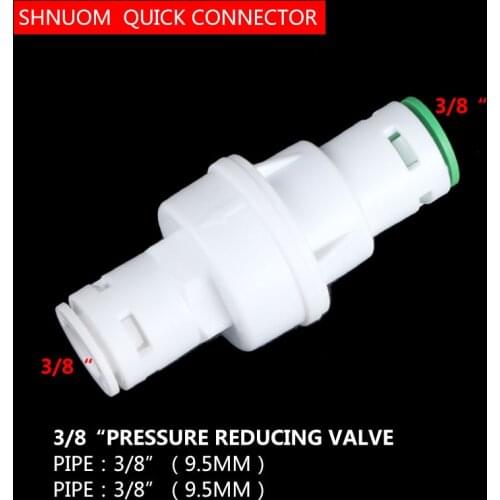 RO Water Relief Valve Water Pressure Reducing Regulator 3/8" OD Hose Quick Connection Diameter 9.5MM Reverse Osmosis System