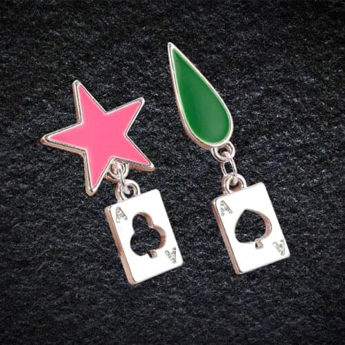 Anime Cosplay Earrings For Women Men Hisoka-Stars Teardrop Pokerr-Earring Stud Ear Clip Jewelry Accessories Gift