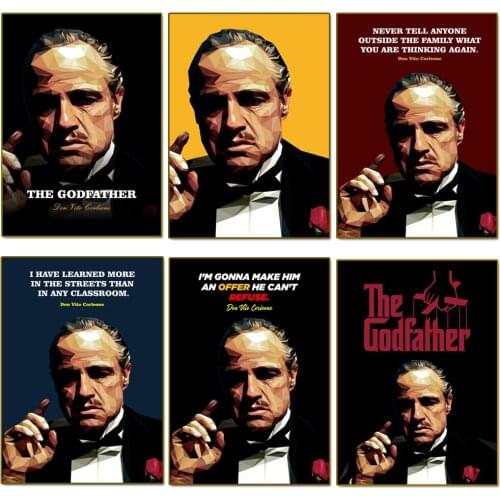 Modern Figure Art Godfather Canvas Art Posters Prints Abstract Canvas Painting Wall Pictures for Living Room Home Cuadros Decor