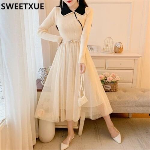 Модные трикотажные платья SWEETXUE China At AliExpress