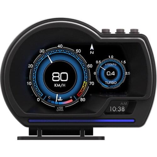 For All AP-6 Universal Car HUD OBD + GPS Head Up Display Speedometer Alarm Ambient Light Overspeed Warning System