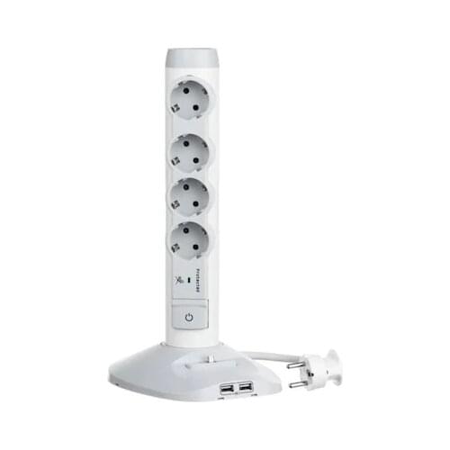 LEGRAND Vertical 4'Lü Grounded Socket + 2 x USB Charger Plug + Micro USB