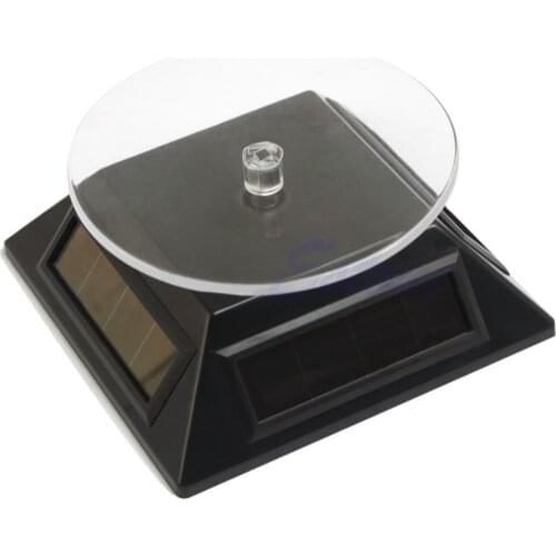360 Rotating Turn Table Plate Solar Power For Watch Phone Jewelry Display Stand X7JB