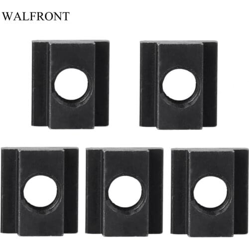 WALFRONT 5pcs/Lot T Slot Nuts Black Oxide Clamping Table Slot Nut Fasteners Screw M12 Thread Fit Machine Tool Tables Repair Tool
