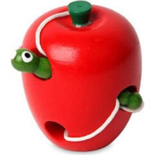 Funny Early Learning Educational Baby Toy Carpenterworm Eating Apples And Pears And Watermelons Model Puzzle Threading Toys
