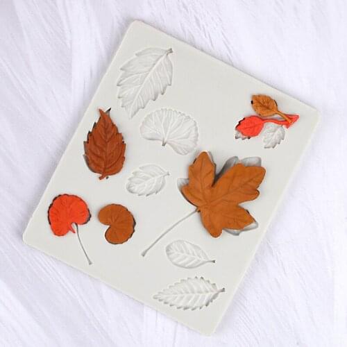 1PC Tree Bark Texture Silicone Mold Maple Leaf Shape Fondant Cake Decoration Mould Log Chocolate Cake Molding Decoration Mould