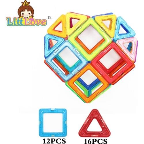 28 PCS Big Size Magnetic Blocks Enlighten Bricks DIY 3D Kids Magnetic Designer Construction Set Model Toys For Children