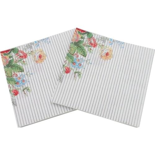 33*33cm 20pcs/pack/lot Rose Floral Paper Napkin Event & Party Supplies Decoration Tissue Decoupage Servilleta Wholesale