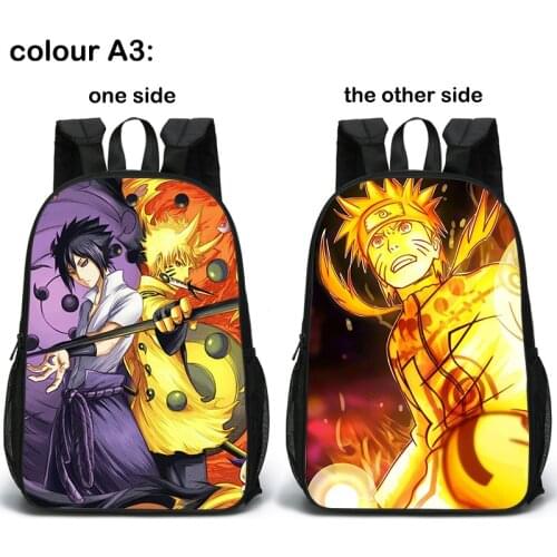 40cm 5 style Naryuto Cartoon Game Anime Figure toy School Bag High Capacity Nylon Waterproof Travel Bag Double-sided backpack