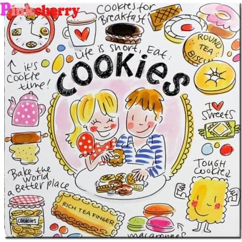 5D Diamond Painting Cartoon Cookies Diamond Embroidery Full Square round Beaded DIY Rhinestones Art Decor For Home P49